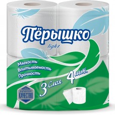 Туалетная бумага Перышко light 3сл 4рул (12уп)